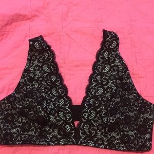 Black lace bralette & high-waist panty set